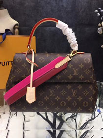 Louis vuitton original monogram canvas cluny mm M43535 rose red