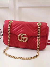 GG original calfskin marmont mini bag 446744 red