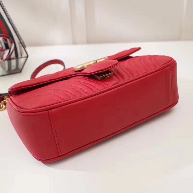 GG original calfskin marmont mini bag 446744 red