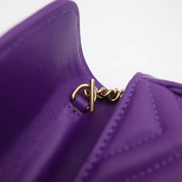 GG original calfskin marmont super mini bag 476433 purple