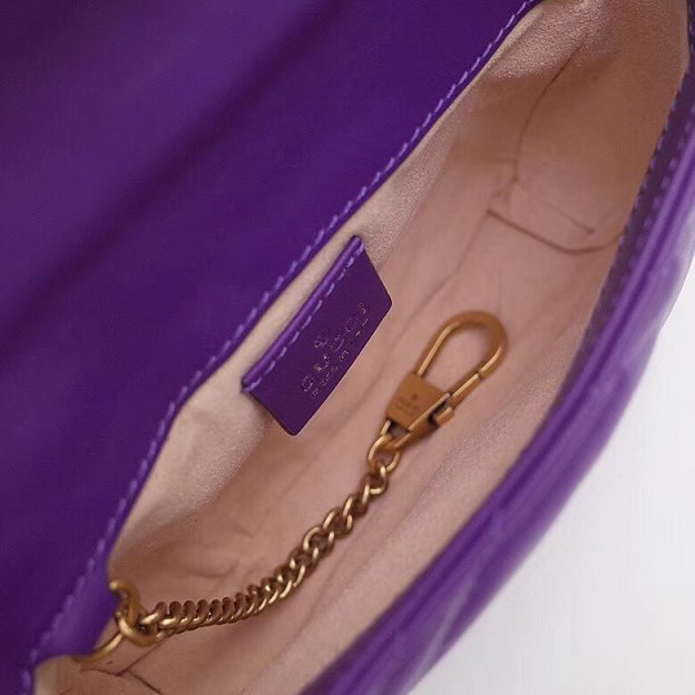 GG original calfskin marmont super mini bag 476433 purple