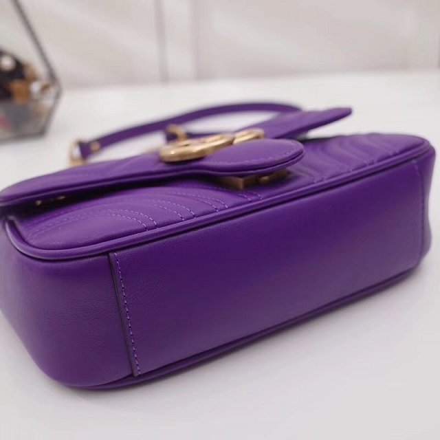 GG original calfskin mini marmont matelasse bag 446744 purple