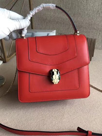 Blvgari original calfskin mini serpenti forever flap cover bag 284537 red