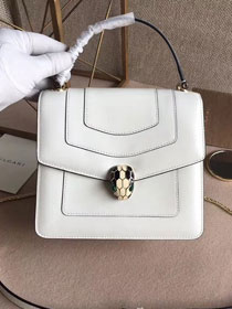 Blvgari original calfskin mini serpenti forever flap cover bag 284537 white