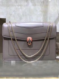 Blvgari original calfskin serpenti forever cover flap bag 283170 grey&orange