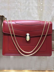 Blvgari original calfskin serpenti forever cover flap bag 283170 wine red