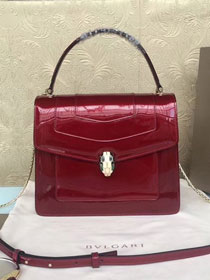 Blvgari original patent calfskin medium serpenti forever flap cover bag 286858 bordeaux