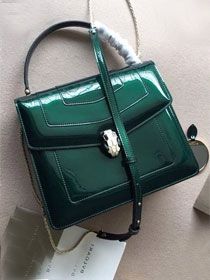 Blvgari original patent calfskin medium serpenti forever flap cover bag 286858 green