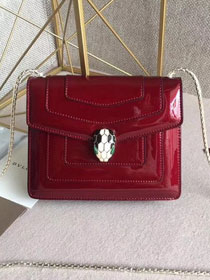 Blvgari original patent calfskin mini serpenti forever cover shoulder bag 283521 burgundy