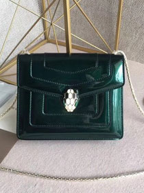 Blvgari original patent calfskin mini serpenti forever cover shoulder bag 283521 green