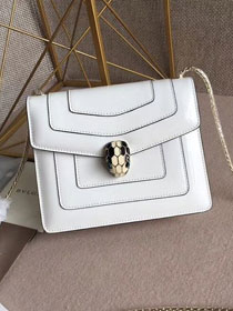 Blvgari original patent calfskin mini serpenti forever cover shoulder bag 283521 white