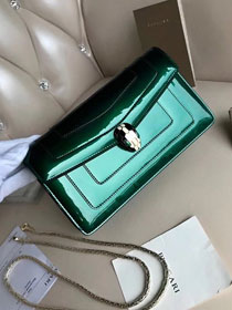 Blvgari original patent calfskin serpenti forever cover shoulder bag 286195 green