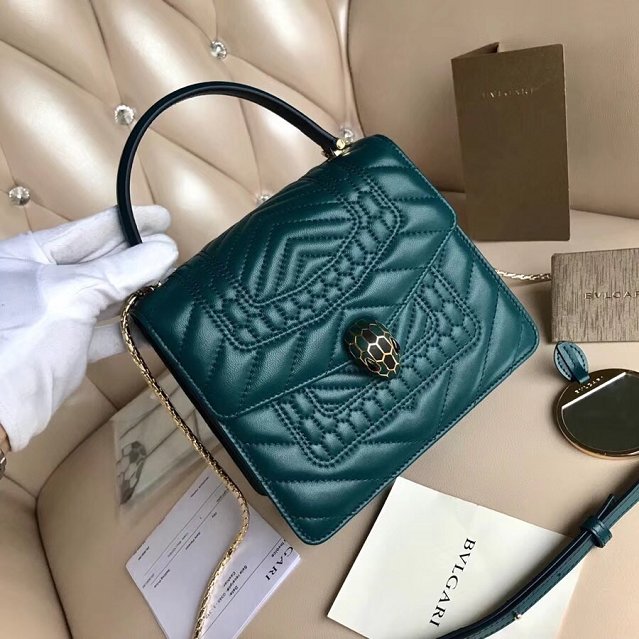 Blvgari original calfskin mini serpenti forever cover bag 286165 green