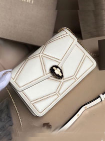 Blvgari original calfskin small serpenti forever cover shoulder bag 286166 white