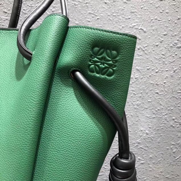 2018 Loewe original calfskin flamenco knot tote bag 061803 green