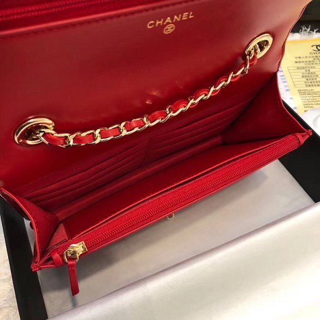 CC original lambskin woc chain bag 80982 red