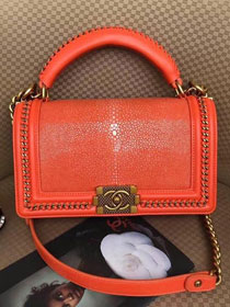 CC original genuine stingray skin le boy bag A94804 orange