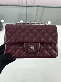 CC original lambskin leather mini flap bag A69900 bordeaux