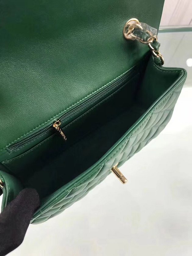 CC original lambskin leather mini flap bag A69900 green