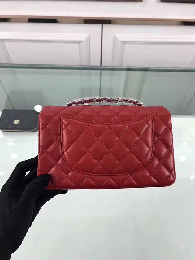 CC original lambskin leather mini flap bag A69900 red