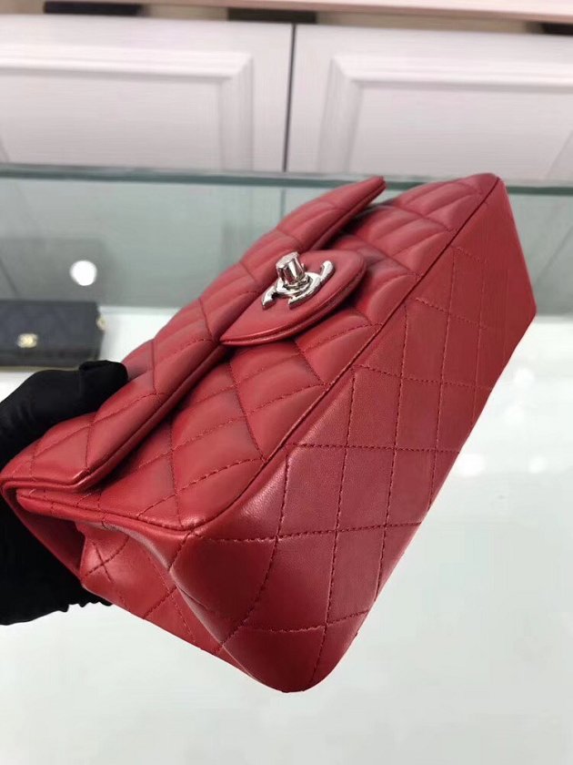 CC original lambskin leather mini flap bag A69900 red