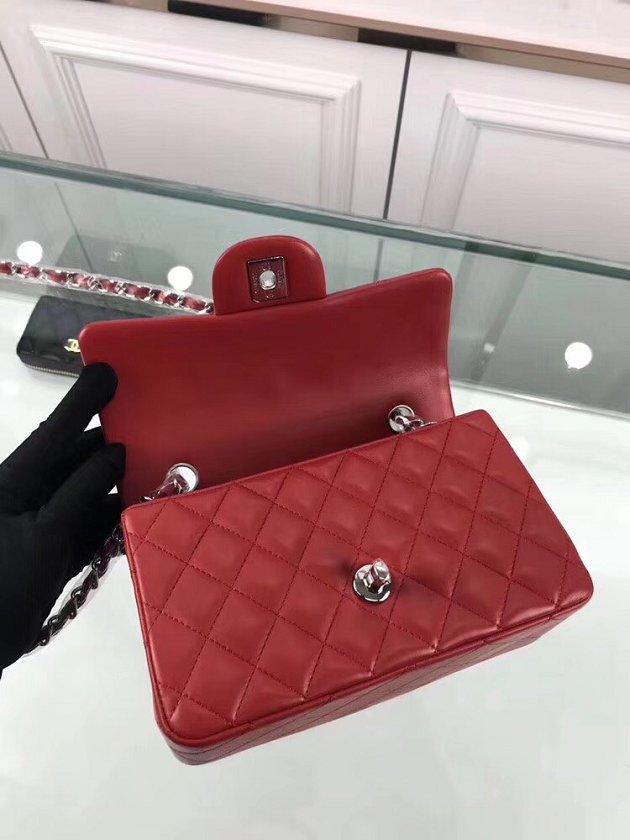 CC original lambskin leather mini flap bag A69900 red