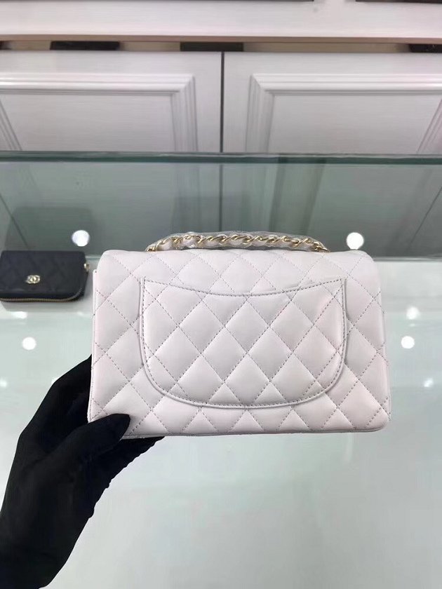 CC original lambskin leather mini flap bag A69900 white