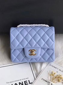 CC original lambskin super mini flap bag A35200 blue