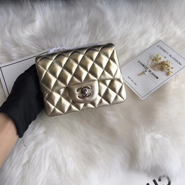 CC original lambskin super mini flap bag A35200 gold