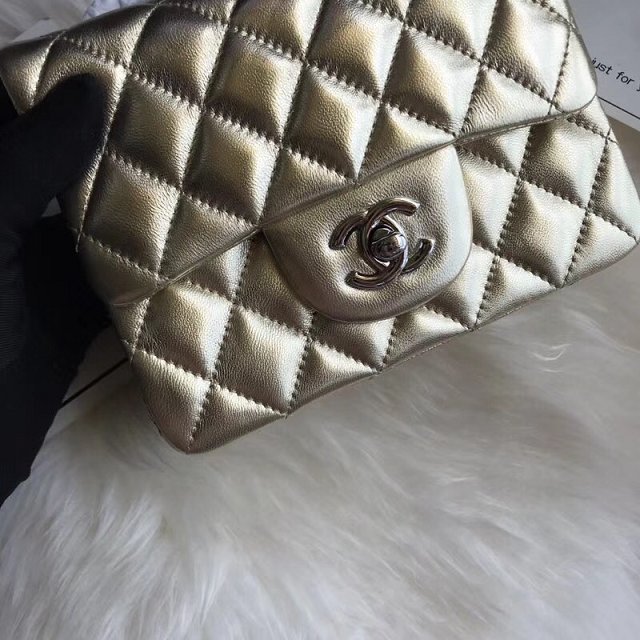 CC original lambskin super mini flap bag A35200 gold