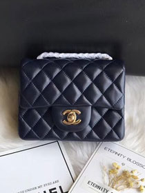 CC original lambskin super mini flap bag A35200 navy blue