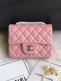 CC original lambskin super mini flap bag A35200 pink