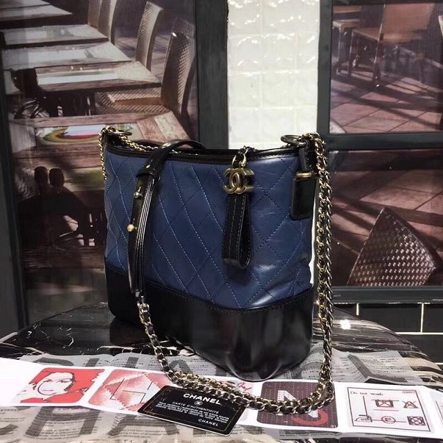 CC original aged calfskin gabrielle hobo bag A93824 dark blue