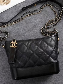 CC original aged calfskin gabrielle small hobo bag A91810 black