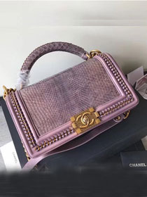 CC original python leather le boy bag A94804 purple