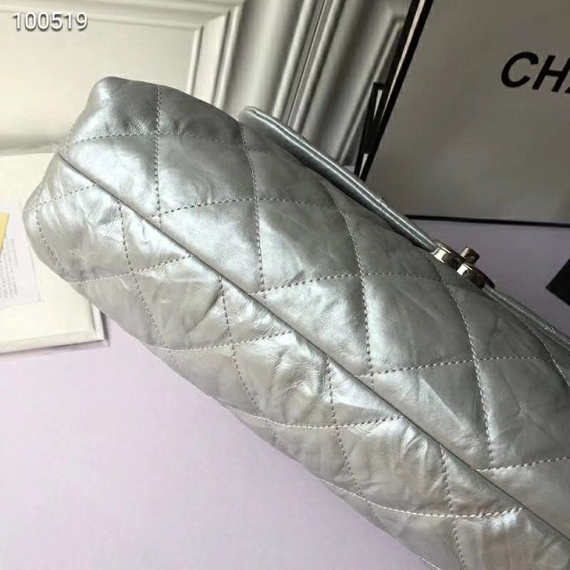 2019 CC original calfskin large flap bag A57085 silver