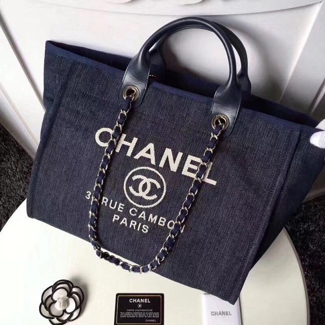 CC original canvas large shopping tote bag A66941 dark blue