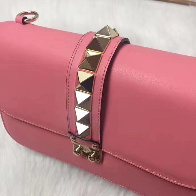 Valentino original calfskin medium chain shoulder bag 0398 pink