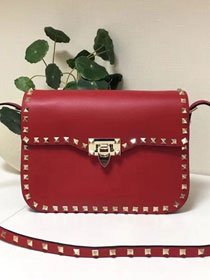 Valentino original calfskin rockstud shoulder bag 0125 red