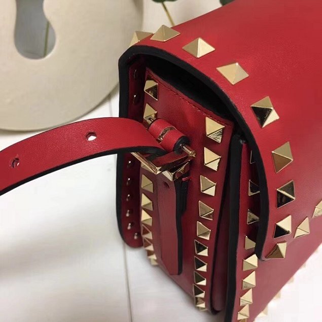 Valentino original calfskin rockstud shoulder bag 0125 red