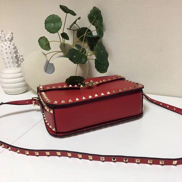 Valentino original calfskin rockstud shoulder bag 0125 red