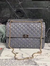 Valentino original lambskin rockstud large chain bag 0121 grey