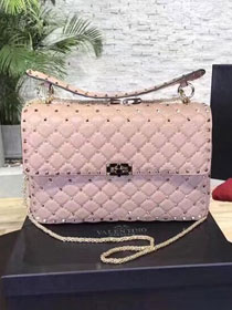 Valentino original lambskin rockstud large chain bag 0121 pink