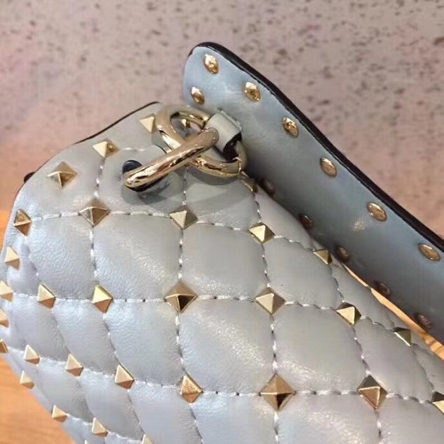 Valentino original lambskin rockstud medium chain bag 0122 light blue