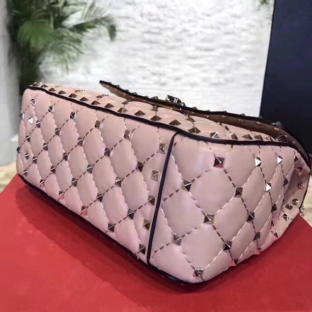 Valentino original lambskin rockstud medium chain bag 0122 pink