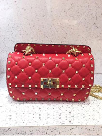 Valentino original lambskin rockstud small chain bag 0123 red