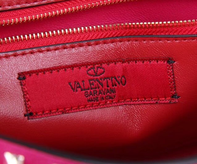 Valentino original suede rockstud large chain bag 0121 rose red