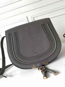 Chloe original calfskin large marcie crossbody saddle bag 2019 grey