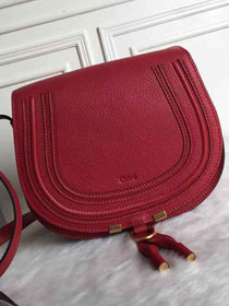 Chloe original calfskin large marcie crossbody saddle bag 2019 red