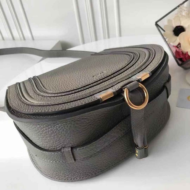 Chloe original calfskin marcie crossbody saddle bag 2000 grey